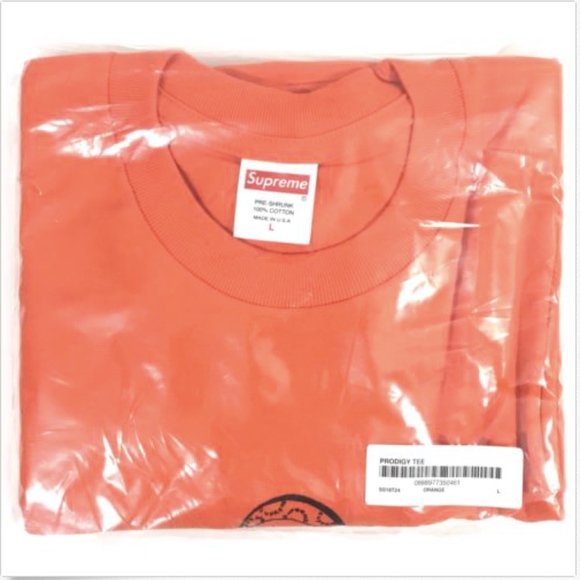 SUPREME Prodigy Tee Orange T Shirt SS 2018 Size L - Picture 2 of 3